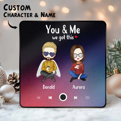 Custom Cartoon Character and Name Fridge Magnet Custom Album Music Fridge Magnet Photo Personalized Phone Music Fridge Magnet Pro You & Me We Got This - mysiliconefoodbag