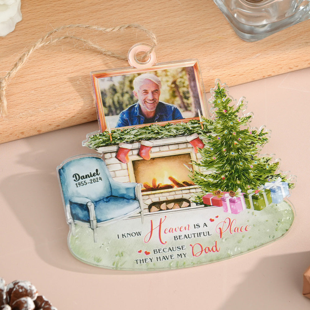 Personalized Heaven is a Beautiful Place Christmas Memorial Ornament Meaningful Christmas Gifts