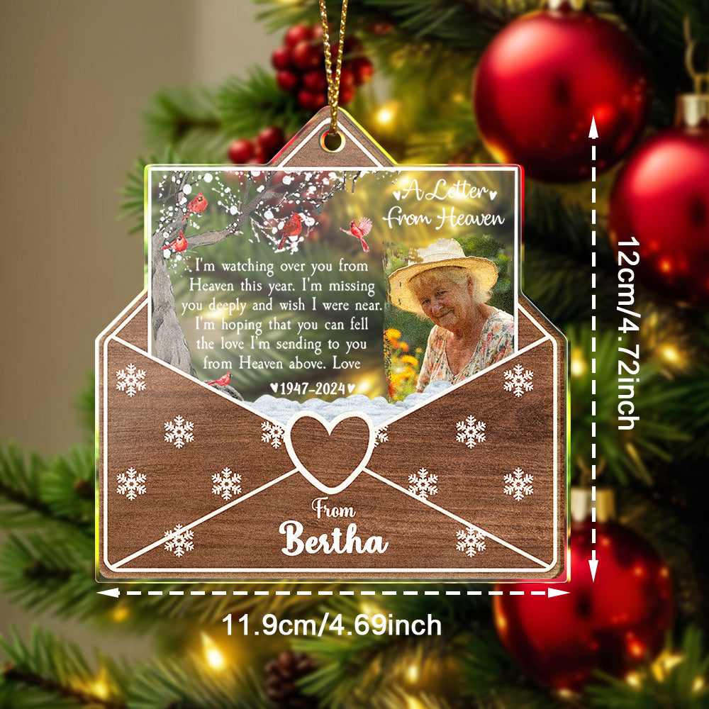 Personalized Photo Letter From Heaven Memorial Christmas Ornament Meaningful Christmas Gifts