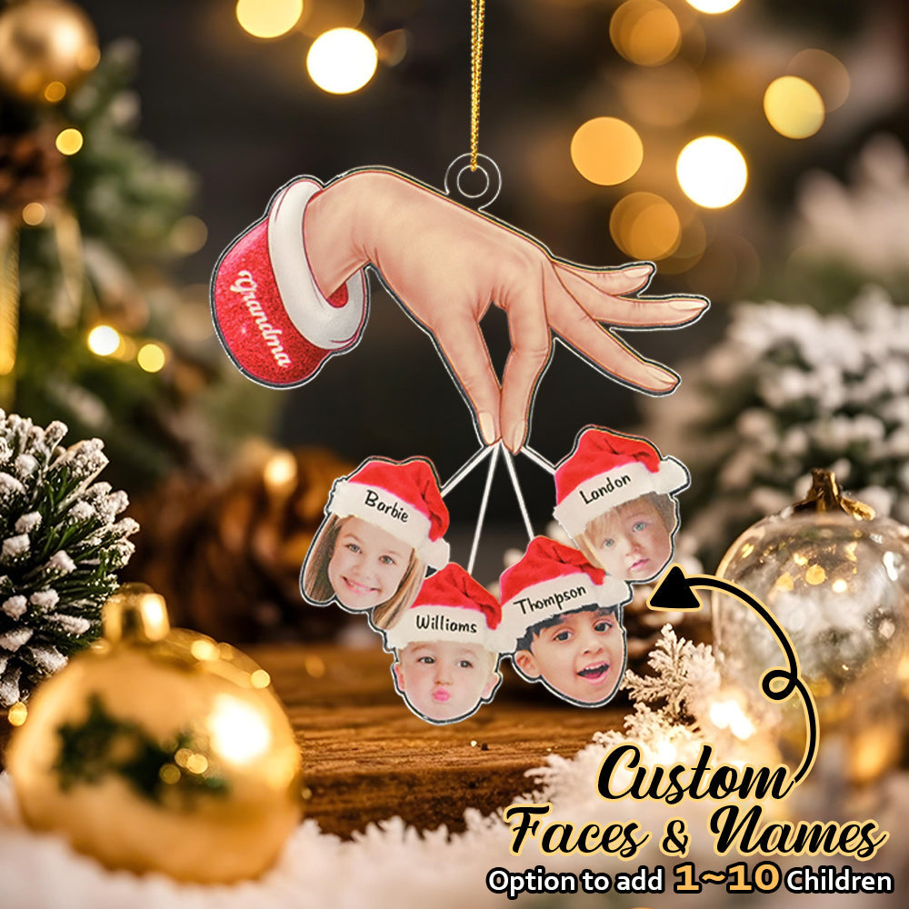 Personalized Grandma Grandkids Christmas Gift Custom Acrylic Funny Christmas Ornament Gifts