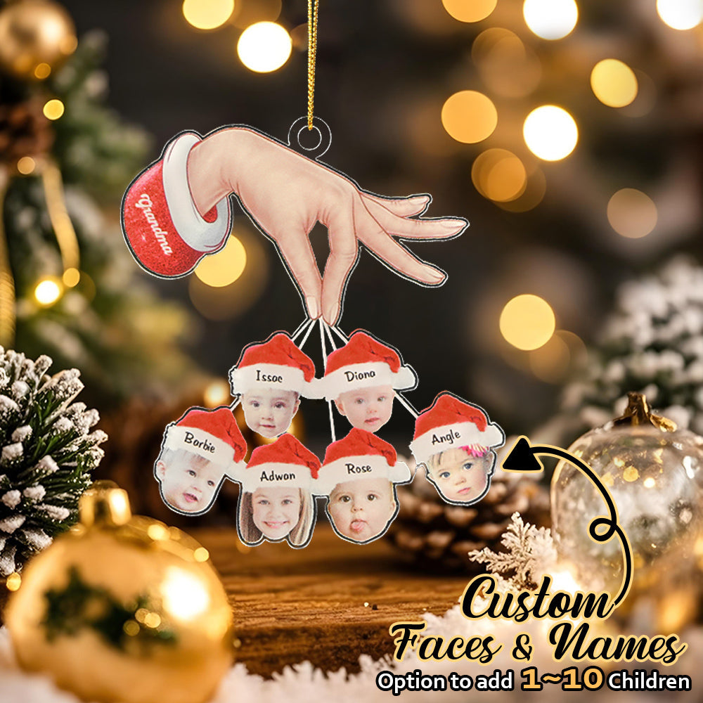 Personalized Grandma Grandkids Christmas Gift Custom Acrylic Funny Christmas Ornament Gifts