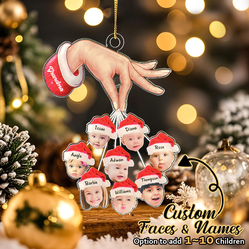 Personalized Grandma Grandkids Christmas Gift Custom Acrylic Funny Christmas Ornament Gifts