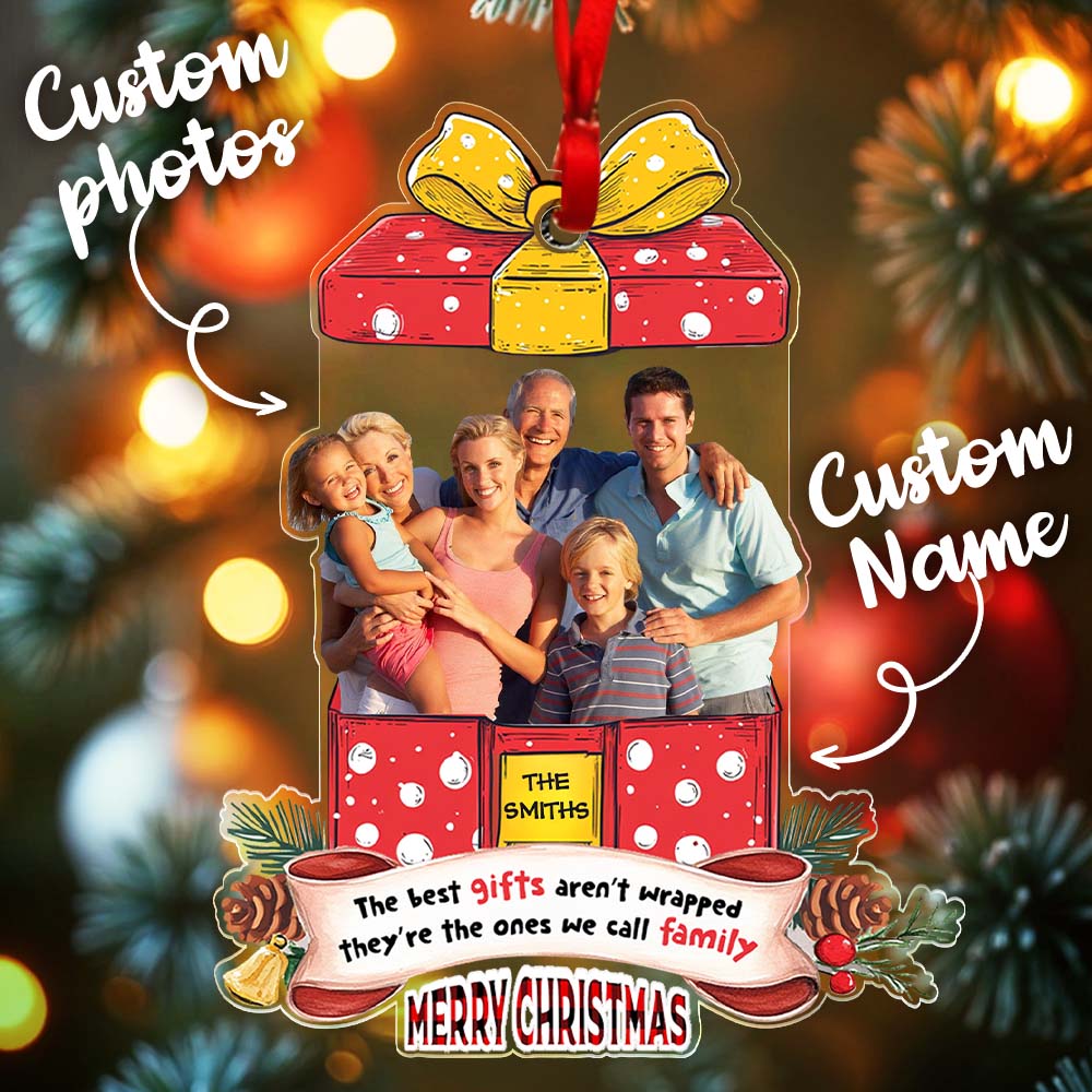 Personalized Photo Family Ornament Christmas Gift for Family