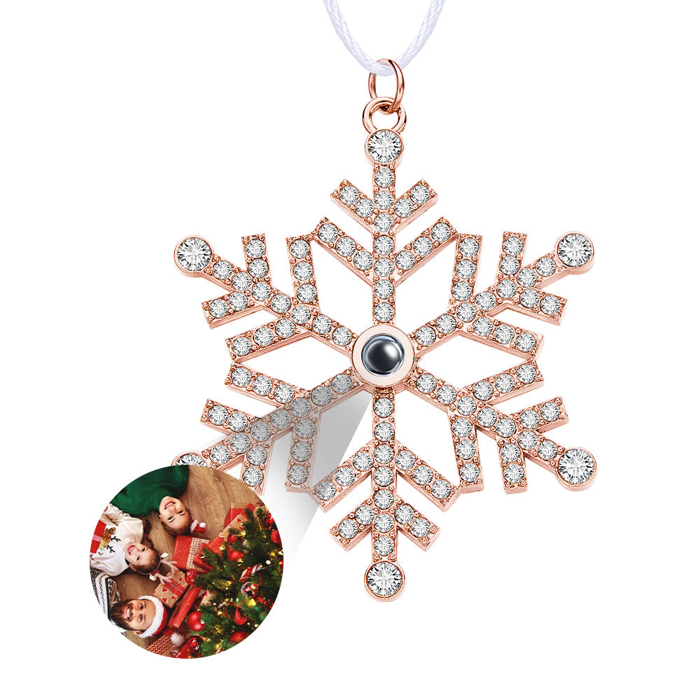 Personalized Projection Ornament Custom Photo Snowflake Christmas Ornament Gifts