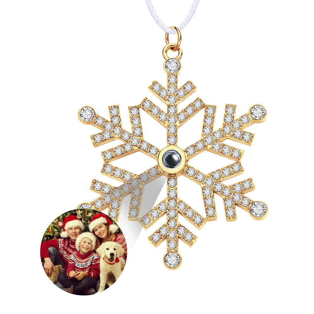 Personalized Projection Ornament Custom Photo Snowflake Christmas Ornament Gifts