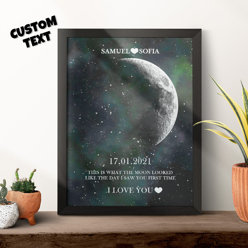 Custom Moon Phase Print Frame Anniversary Gifts for Her