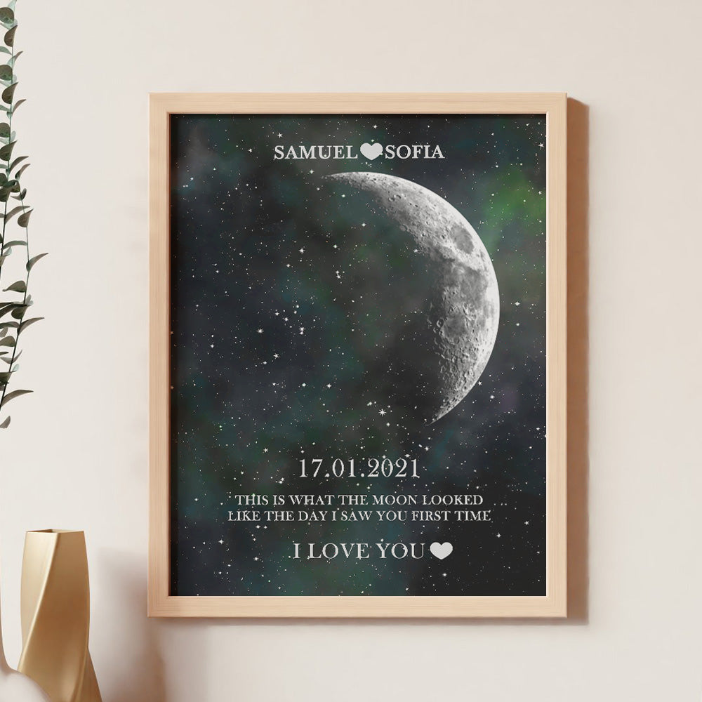 Custom Moon Phase Print Frame Anniversary Gifts for Her