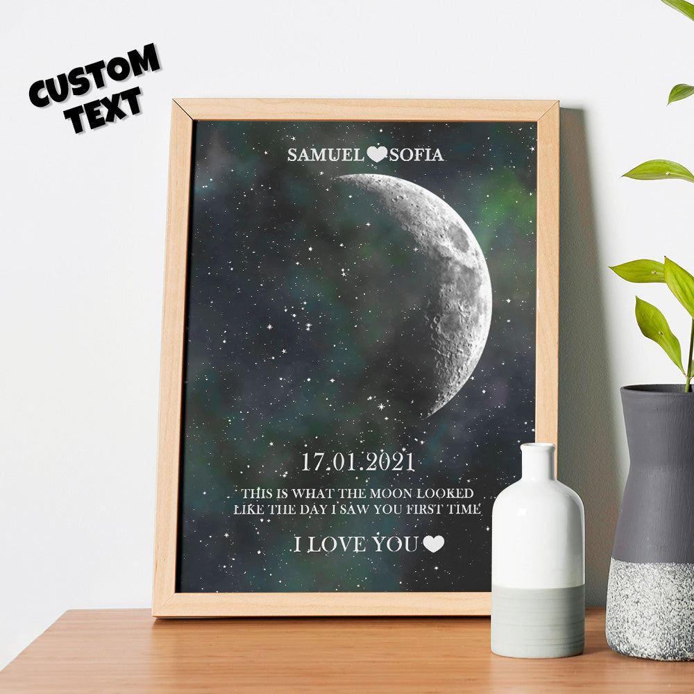 Custom Moon Phase Print Frame Anniversary Gifts for Her