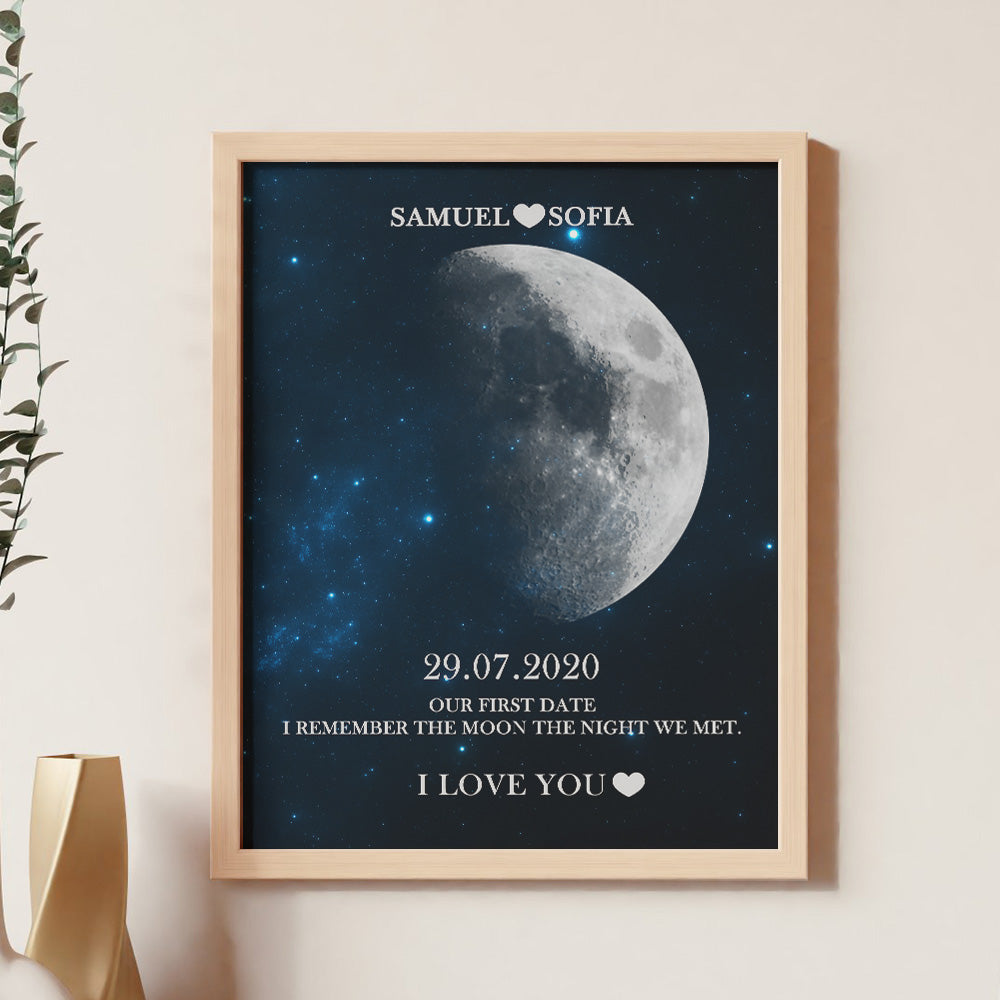 Custom Moon Phase Print Frame Anniversary Gifts for Her