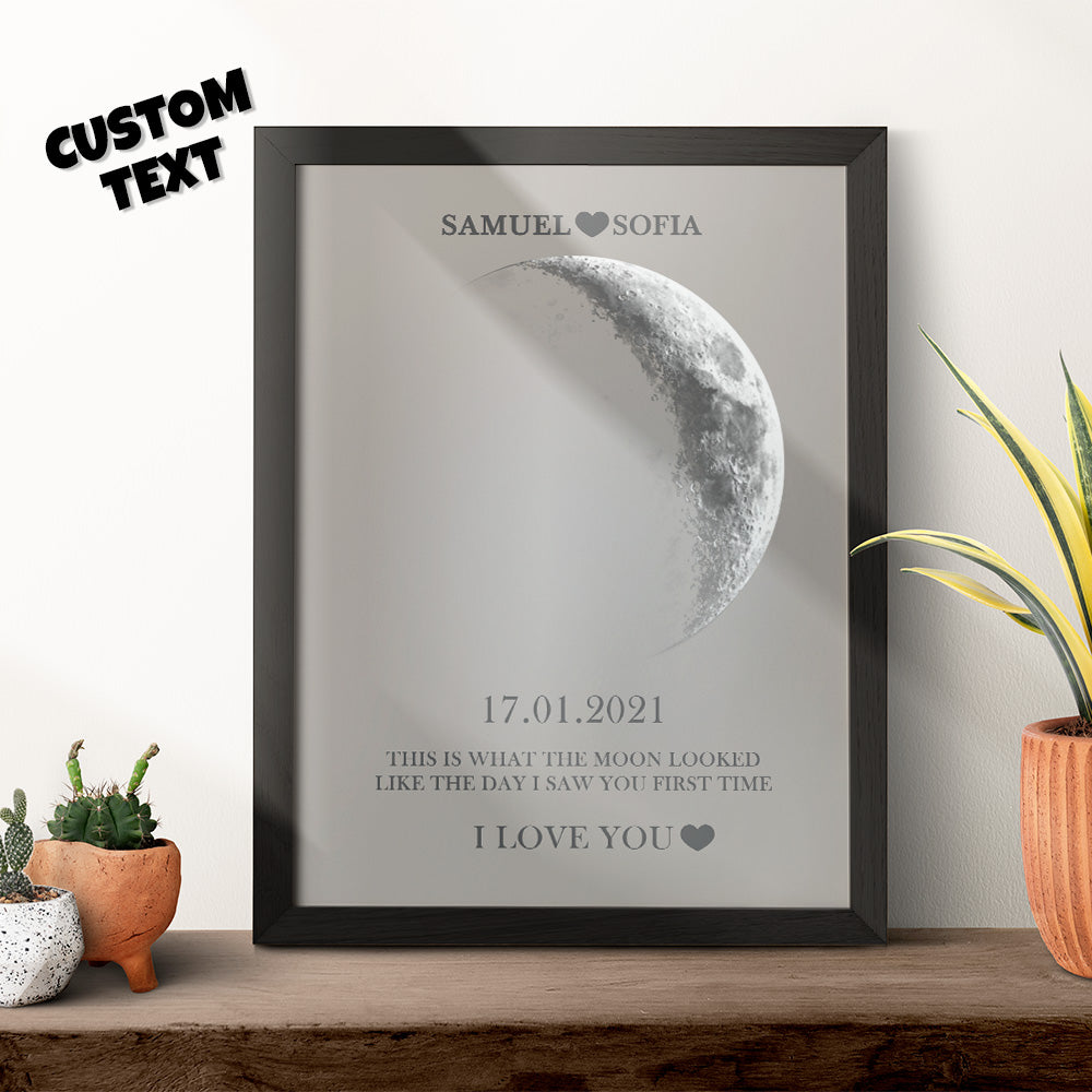 Custom Moon Phase Print Frame Anniversary Gifts for Her