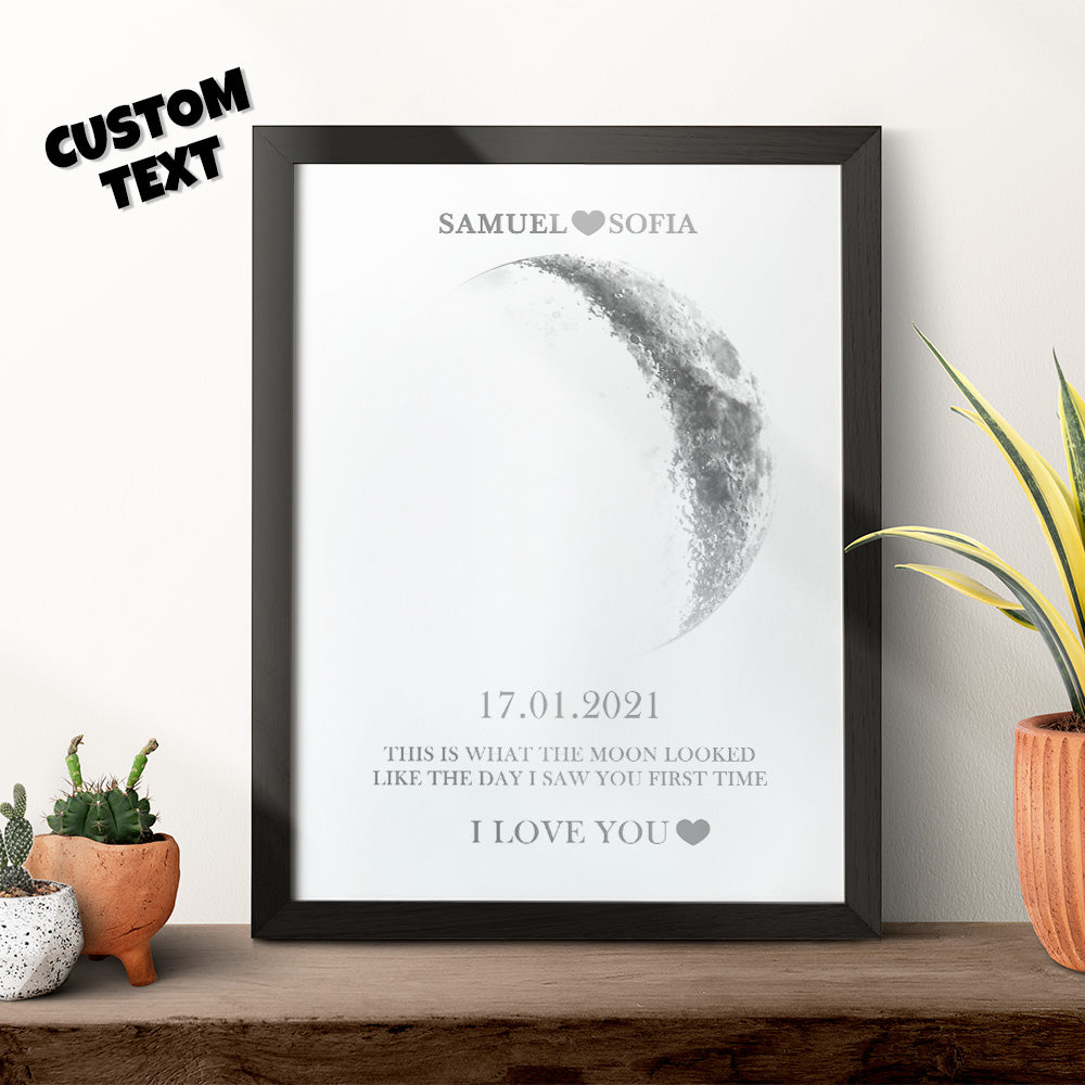 Custom Moon Phase Print Frame Anniversary Gifts for Her