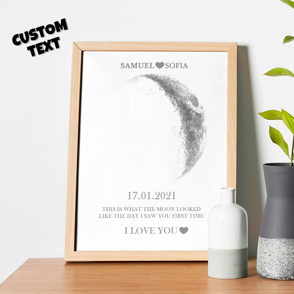 Custom Moon Phase Print Frame Anniversary Gifts for Her