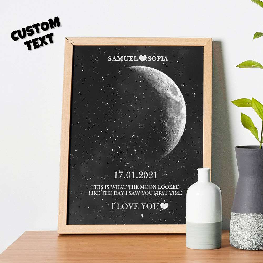 Custom Moon Phase Print Frame Anniversary Gifts for Her