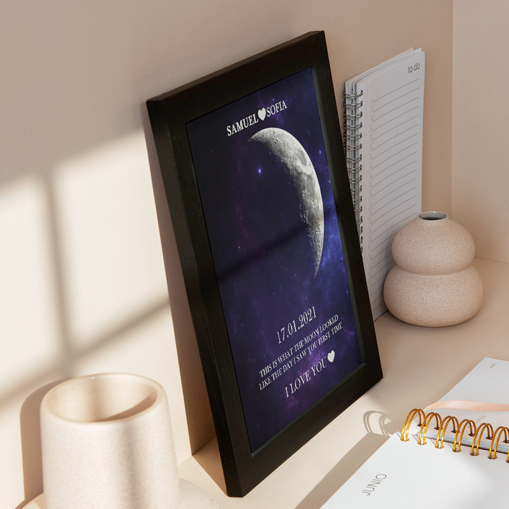 Custom Moon Phase Print Frame Anniversary Gifts for Her