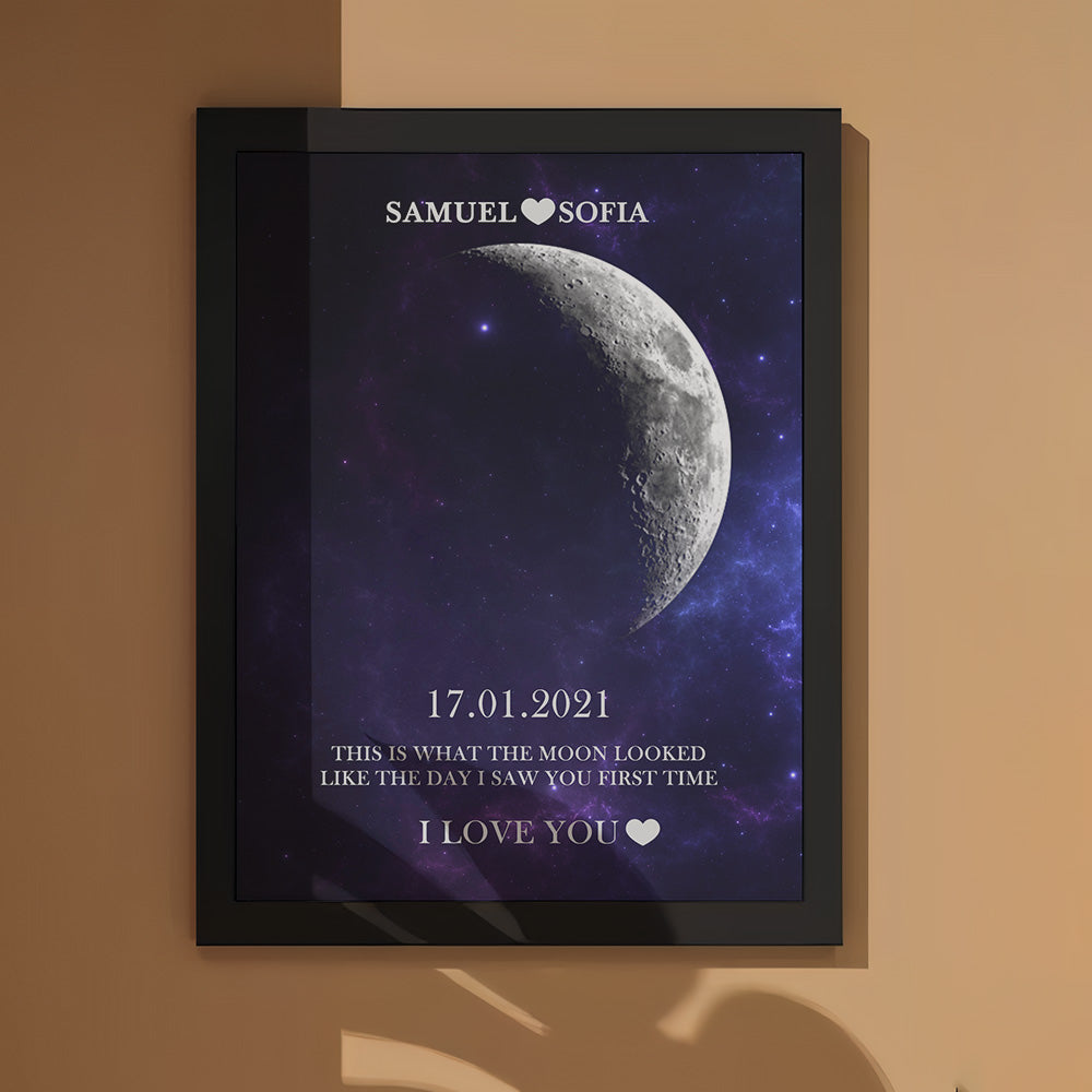 Custom Moon Phase Print Frame Anniversary Gifts for Her