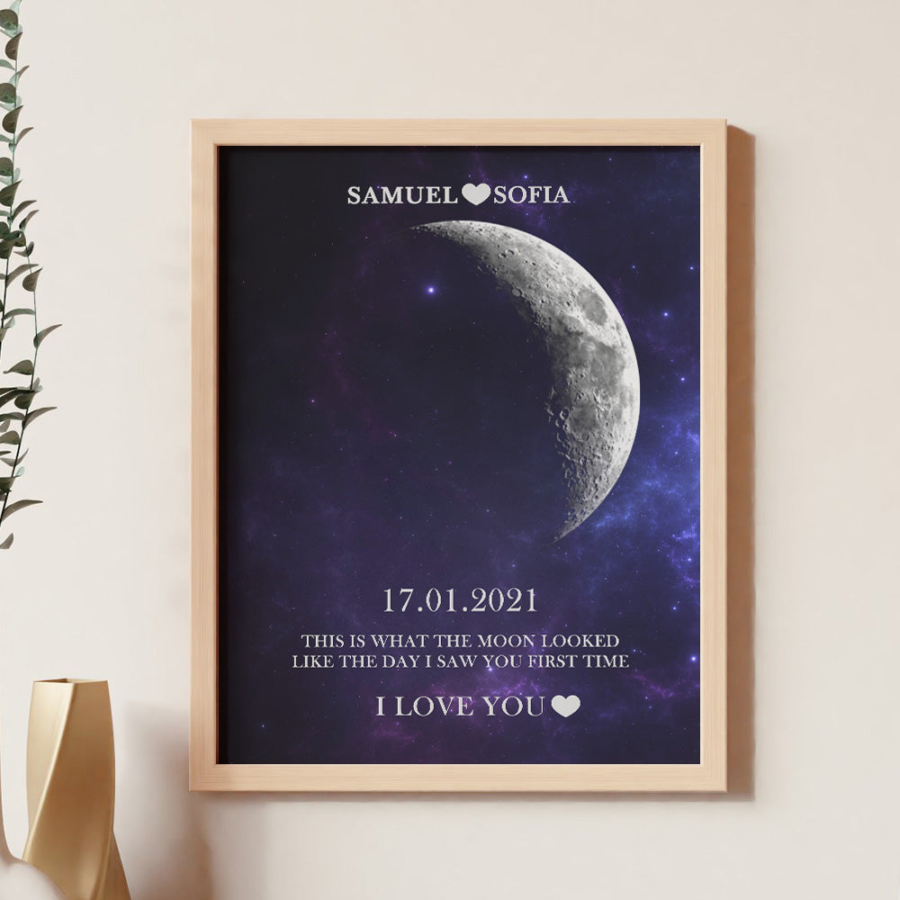 Custom Moon Phase Print Frame Anniversary Gifts for Her