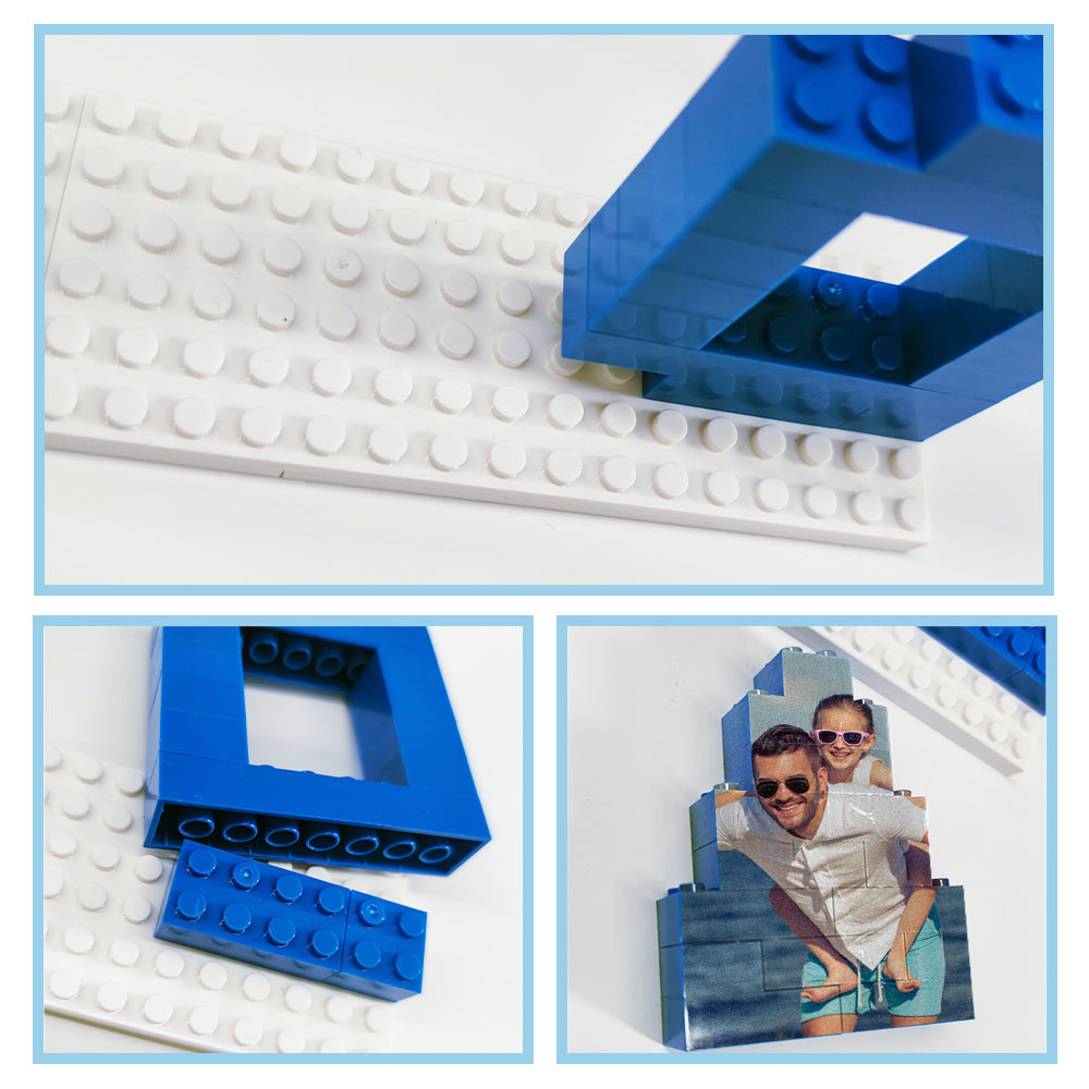 Personalized Papa Photo Building Brick Puzzles Photo Block Father's Day Gifts