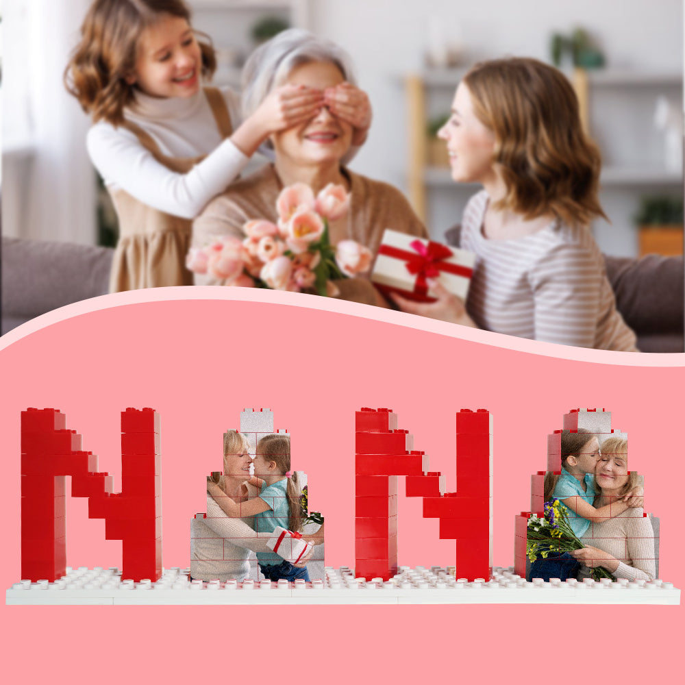 Personalized Nana Photo Building Brick Puzzles Photo Block Mother's Day Gifts