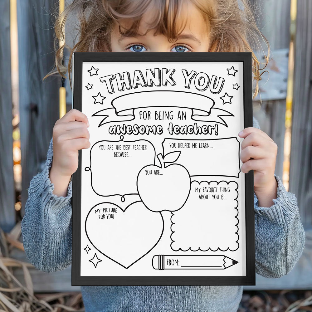 Back to School DIY Coloring Sign Teacher Appreciation Gifts