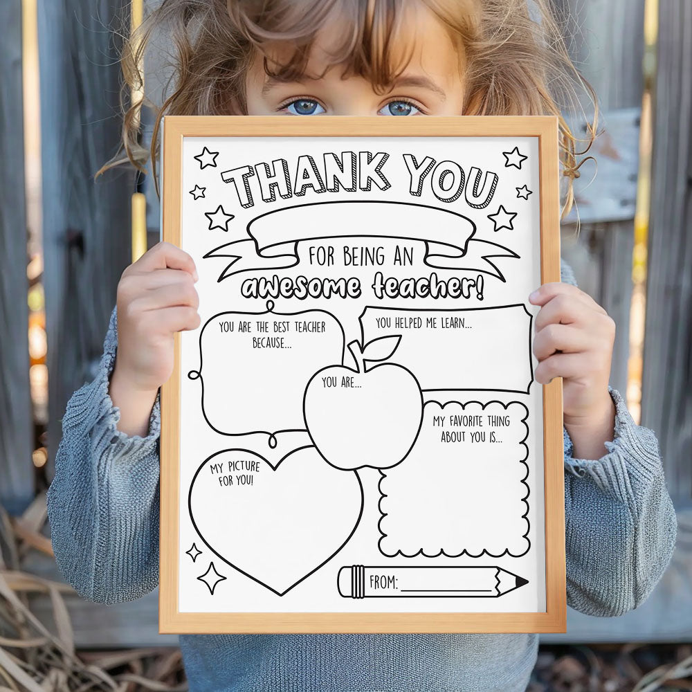 Back to School DIY Coloring Sign Teacher Appreciation Gifts