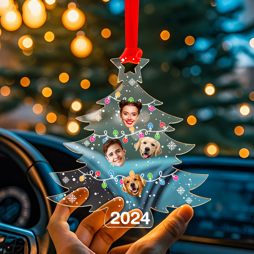 Personalized Photo Christmas Tree Family Ornament Funny Christmas Ornament Gift for Family