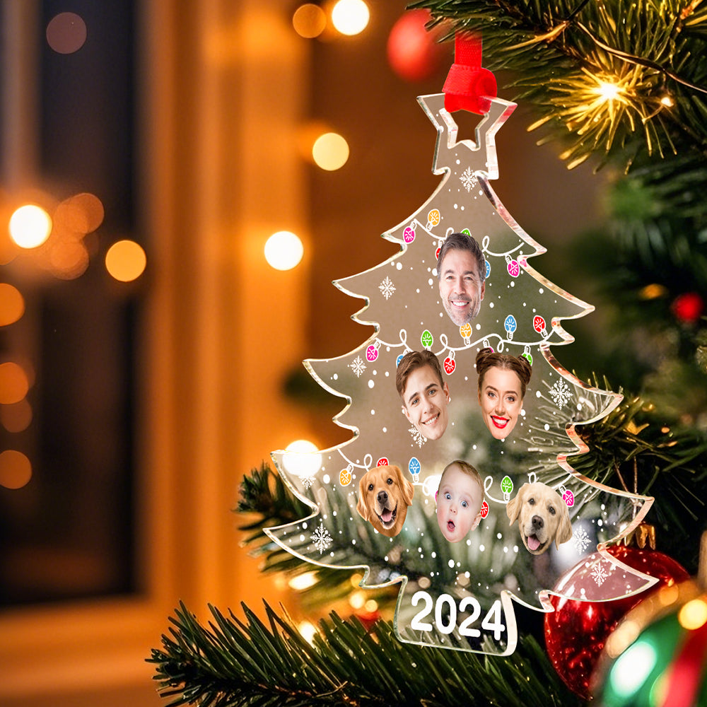 Personalized Photo Christmas Tree Family Ornament Funny Christmas Ornament Gift for Family