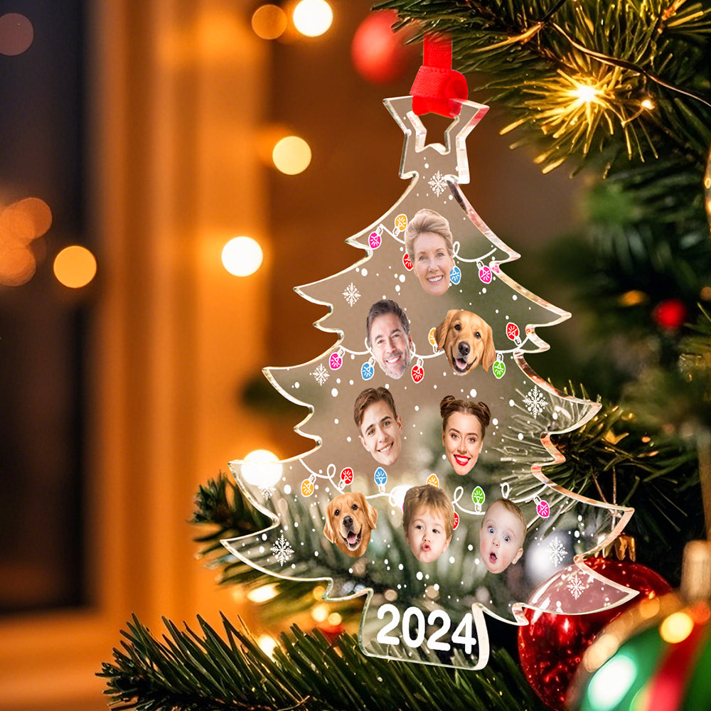 Personalized Photo Christmas Tree Family Ornament Funny Christmas Ornament Gift for Family