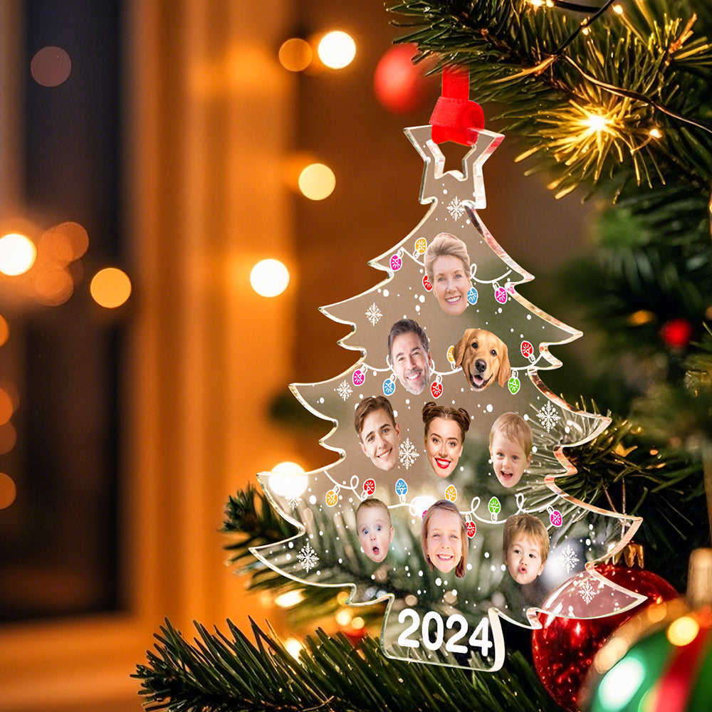 Personalized Photo Christmas Tree Family Ornament Funny Christmas Ornament Gift for Family