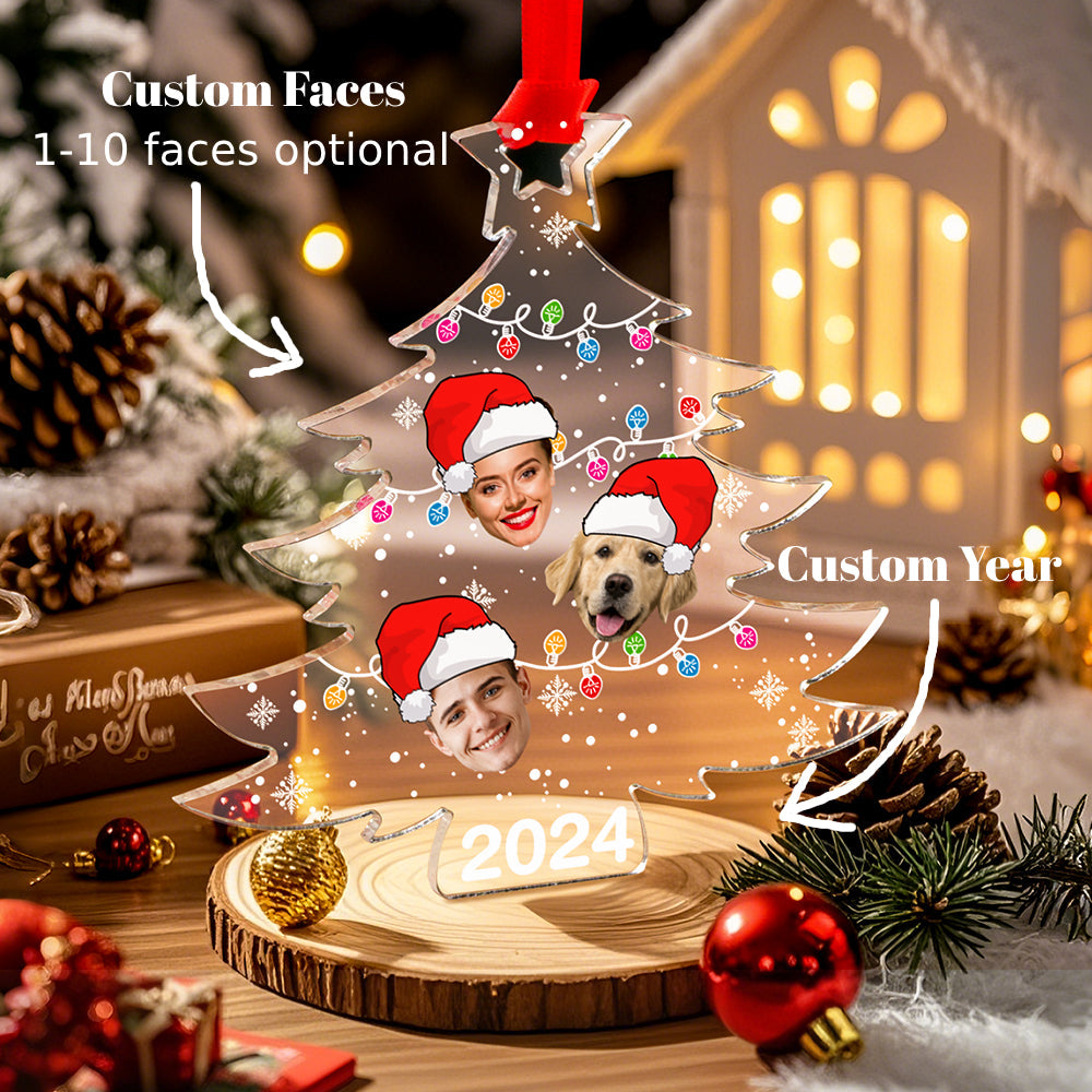 Personalized Family Photo Christmas Tree Ornament Christmas Decorate Gift for Family