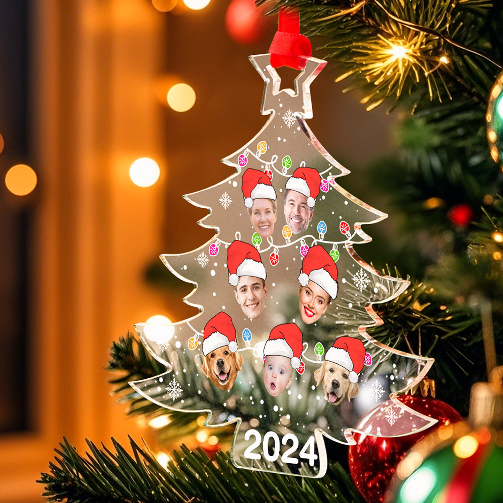 Personalized Family Photo Christmas Tree Ornament Christmas Decorate Gift for Family