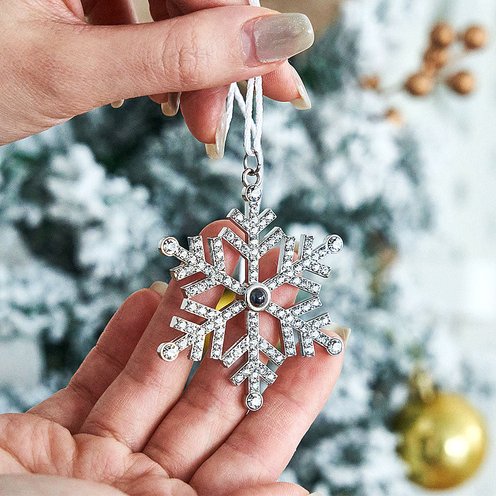 Personalized Snowflake Projection Christmas Ornament Custom Photo Gift For The Holidays