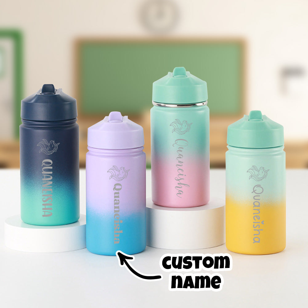 Personalized Name Water Bottles Custom Name Tumbler First Day at School Gifts for Boys Girls