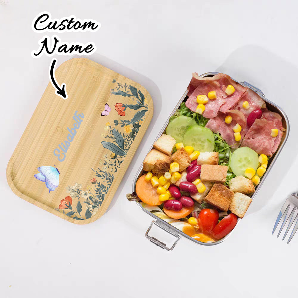 Personalized Lunch Box for Children Custom Stainless Steel Lunch Box with Name Back to School Gift for Children