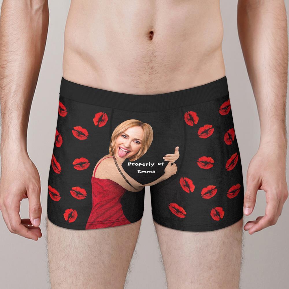 Custom Love Hug Property Of Name Boxers Personalised Face Boxers Briefs Gift For Him