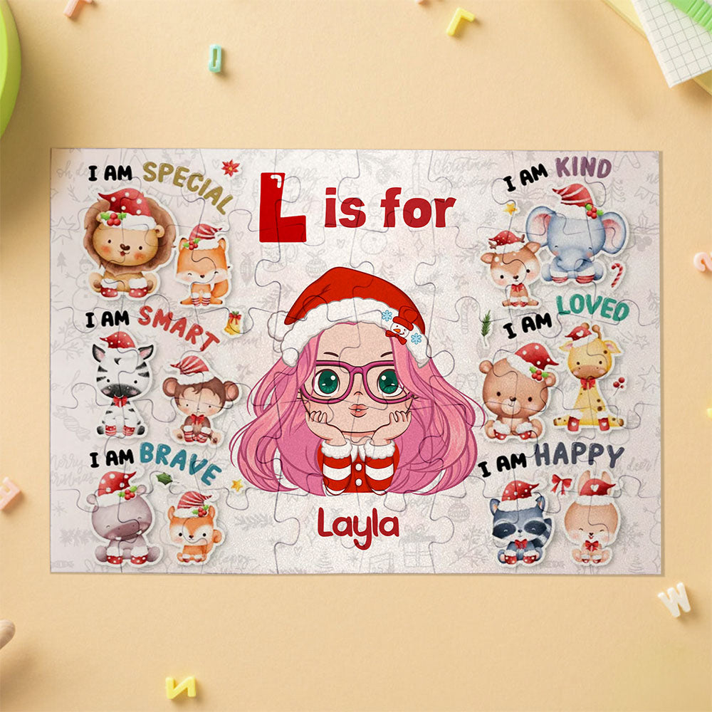 Jigsaw Puzzle Personalized - Playful Christmas Kid Puzzle - Gift For Kids, Grandkids - Personalized Puzzle Christmas Gifts