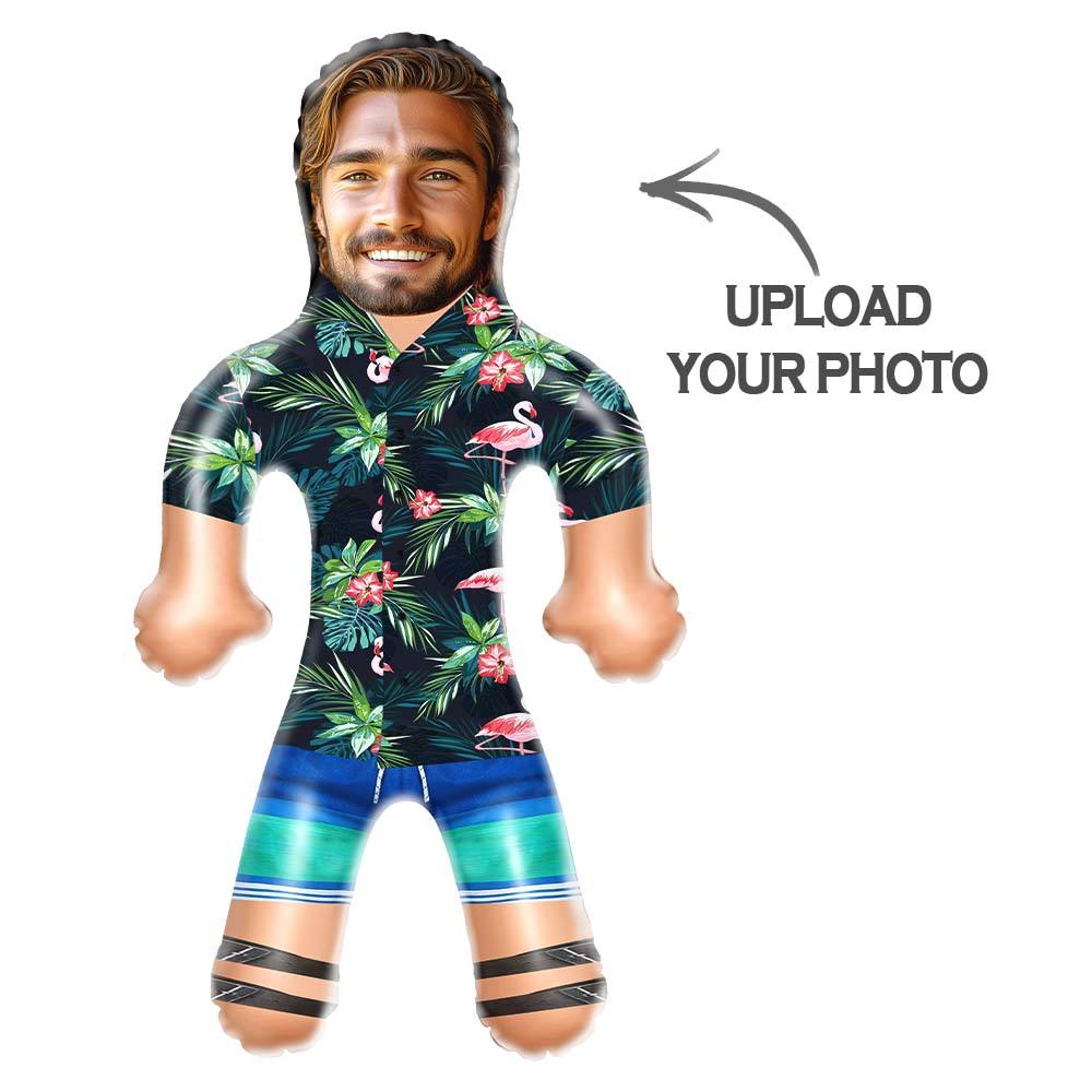 Personalized Blow Up Dolls Hawaiian Shirt Colorful Flamingo Funny Inflatable Man Printed Face for Party Favors