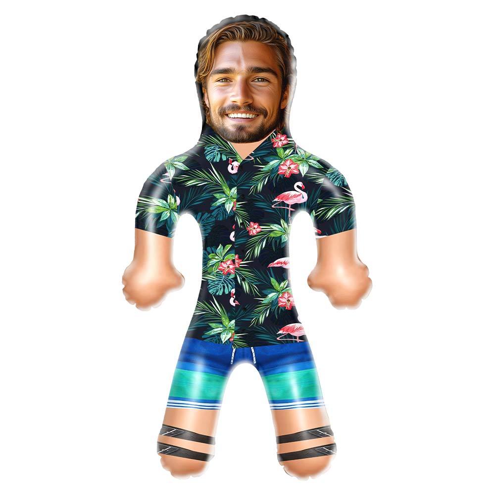 Personalized Blow Up Dolls Hawaiian Shirt Colorful Flamingo Funny Inflatable Man Printed Face for Party Favors