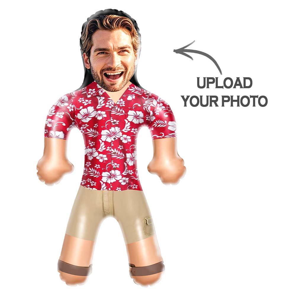 Custom Blow Up Dolls Flowers Red Hawaiian Shirt – Personalized Tropical Gifts