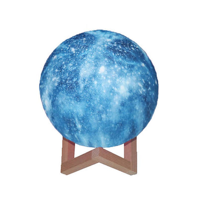 Blue Moon Lamp Colorful Creative 3D Printing Moon Light - Remote Control Sixteen Colors (10-20cm) - mysiliconefoodbag