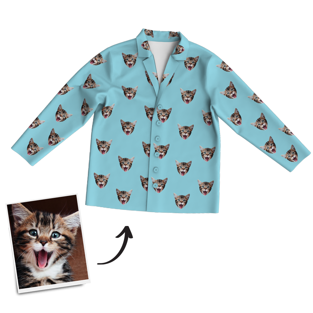 Custom Photo Long Sleeve Pajamas Sleepwear Nightwear