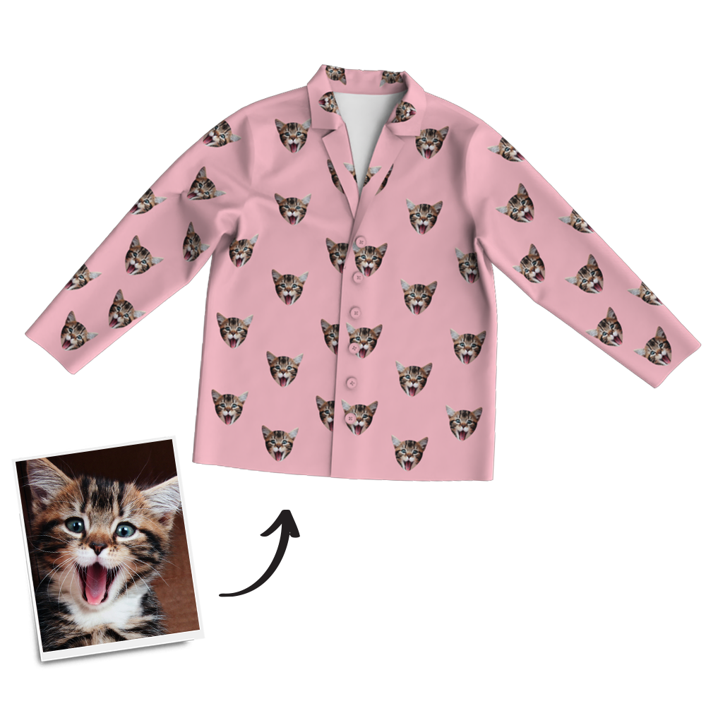 Custom Photo Long Sleeve Pajamas Sleepwear Nightwear