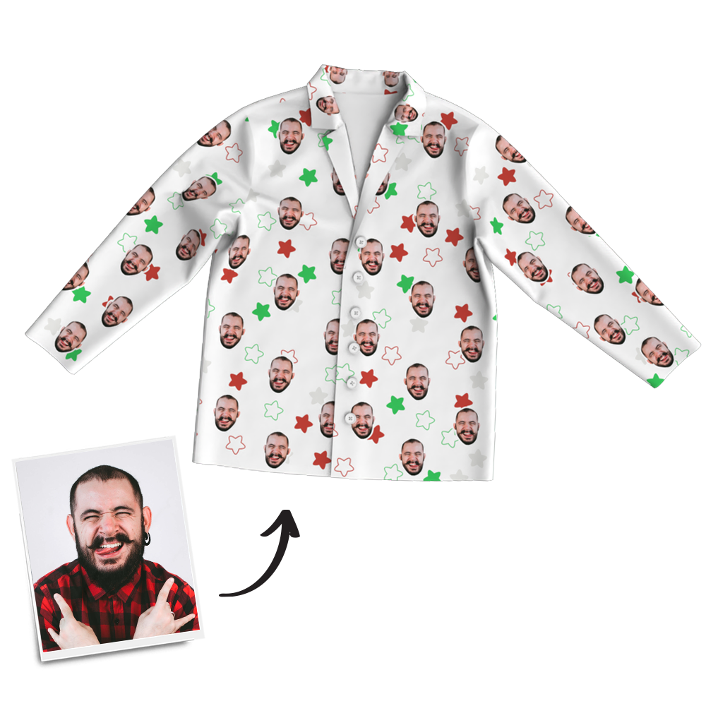 Custom Photo Long Sleeve Pajamas Custom Face Pajamas for Christmas Gifts