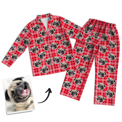 Custom Photo Long Sleeve Pajamas Sleepwear Nightwear - mysiliconefoodbag