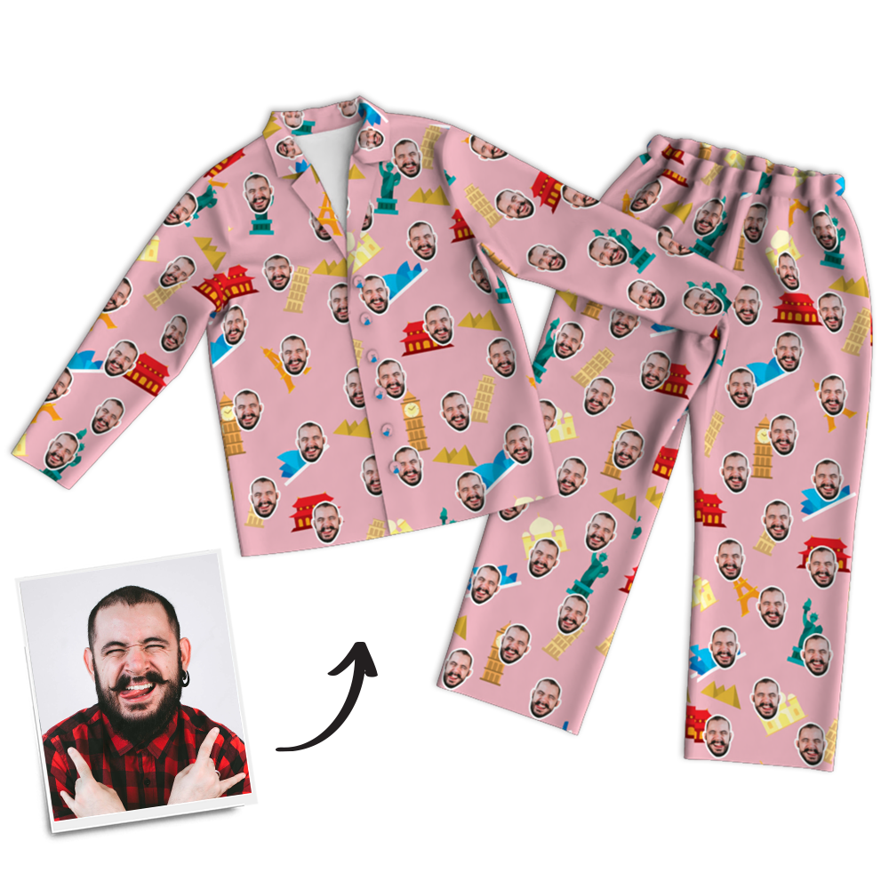 Custom Photo Long Sleeve Pajamas, Nightwear