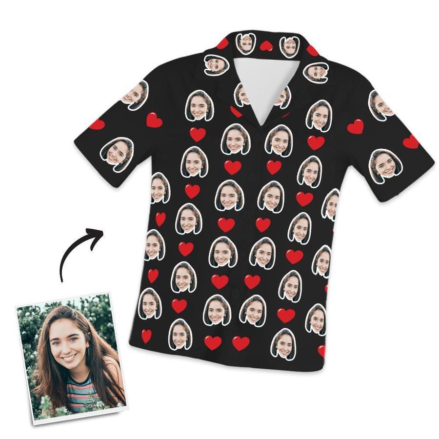 Customized Photo Short Sleeved Pajamas Home pajamas-Hearts