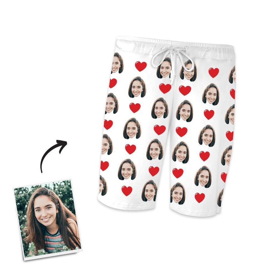 Customized Photo Short Sleeved Pajamas Home pajamas-Hearts