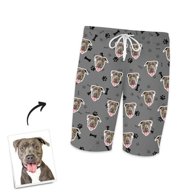 Custom Dog Face Short Sleeved Pajamas Personalised Pet Bone Pajamas - mysiliconefoodbag