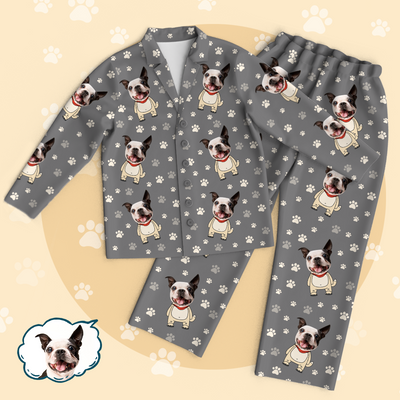 Custom Dog Face Photo Pajamas Suit - Unique Pet Gifts Idea - mysiliconefoodbag