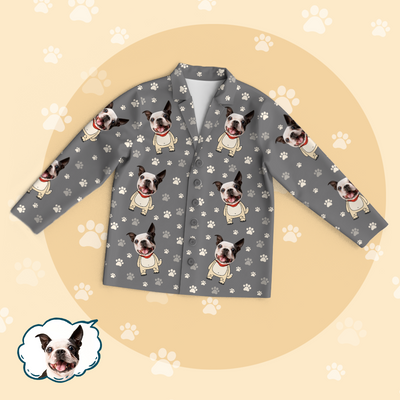 Custom Dog Face Photo Pajama Tops/Pants - mysiliconefoodbag