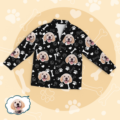 Personalized Pet Photo Pajama Tops/Pants - Dog Cute Face - mysiliconefoodbag